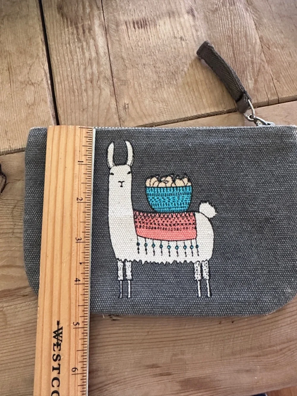 Danica Studio Llama Wristlet Wallet Pouch Canvas Zip Bag CosmeticLlamas Print